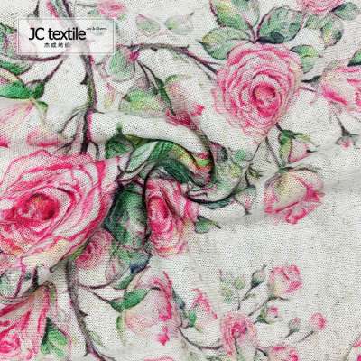 Factory price soft knitted beautiful flower net digital printed fabric